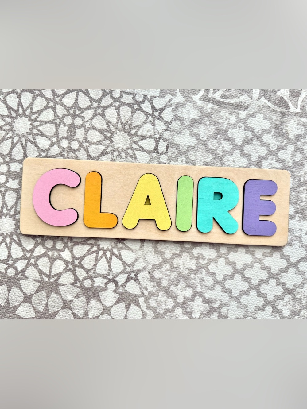 Personalized Wooden Name Alphabet Rainbow Puzzle CLAIRE 3-7 Years